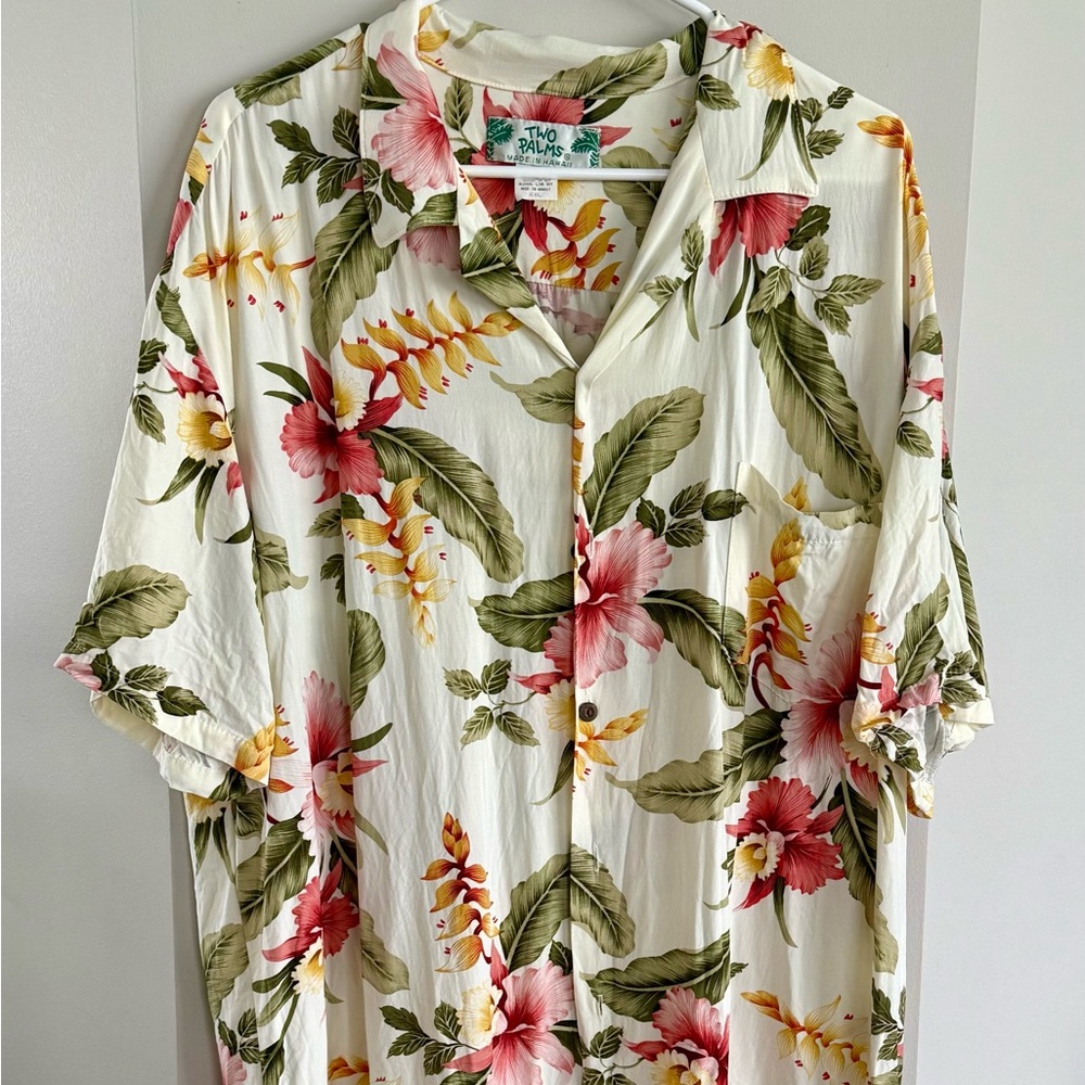 EUC Tropical Floral Men's Hawaiian Shirt, Size XXL